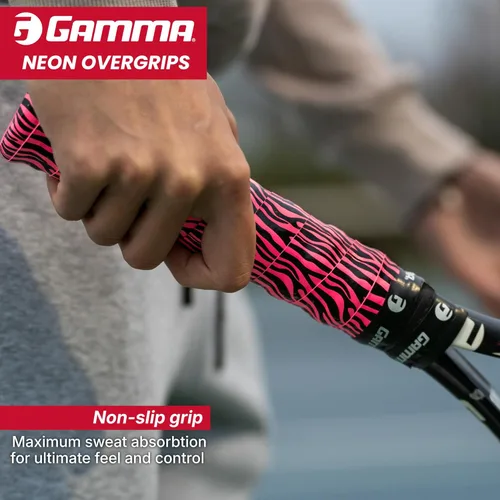 Miniatura 4 de GAMMA Overgrips deportivos de neón para tenis – Alto rendimiento y absorción de humedad, también para pickleball, pádel, raqueta Sports OG – Dri