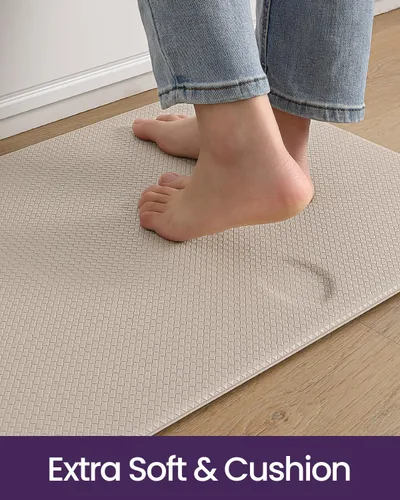 Miniatura 6 de DEXI Alfombrillas de Cocina Acolchadas Anti Fatiga, 17x59, Alfombra de Pasillo para Estar de Pie Impermeable, Espuma Viscoelástica Cómoda Acolchada