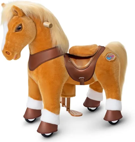 Miniatura 15 de PonyCycle Caballo para montar en pony avanzado modelo Y de peluche marrón juguete de caballo de montar tamaño 3 para edades 3–4, caballo balancín