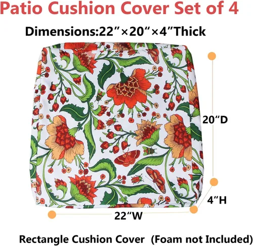 Miniatura 4 de EHouseHome Fundas de cojín para silla de patio, lavables, resistentes a los rayos UV, fundas de repuesto, impermeables, para muebles de exterior
