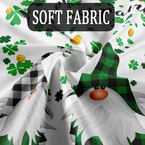 Miniatura 5 de MERCHR Cortina de ducha del día de San Patricio, trébol verde, hoja de trébol, diseño de elfo irlandés, gnomo irlandés, tela decorativa a cuadros