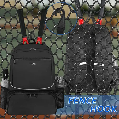 Miniatura 7 de Ytonet Tennis Bag Tennis Backpack for Women Men 2 Rackets with Insulated Pocket Ventilated Shoe Compartment Negro