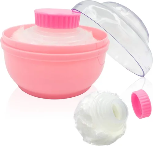 Miniatura 10 de Caja de soplo de polvo de bebé sin BPA, grande de 2.8 pulgadas, estuche de polvo esponjoso para después del baño, contenedor de polvo