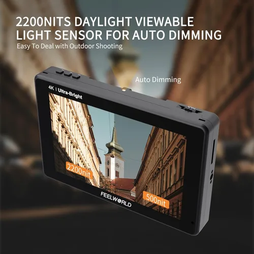 Miniatura 2 de FEELWORLD LUT7 7 Pulgadas 2200nits Campo DSLR Monitor Ultra Brillante Pantalla Táctil 4K HDMI Soporte 3D LUT, Forma de Onda Ayuda Creadores Al Aire