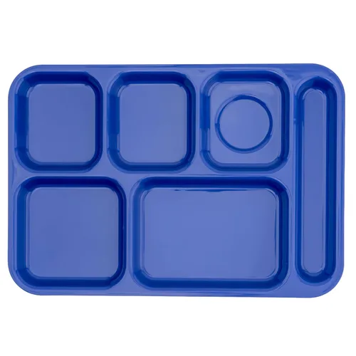 Miniatura 15 de G.E.T. Bandeja escolar para cafetería con 6 compartimentos, para zurdos, 10 x 14 pulgadas, verde bosque (paquete de 4)