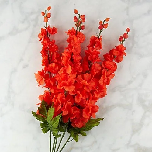 Miniatura 5 de Factory Direct Craft Poly Silk Beauty Pink Delphinium Floral Bush para decoración de interiores
