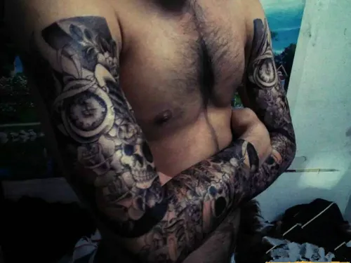 Miniatura 5 de DaLin - 4 hojas extragrandes de tatuajes temporales de brazo completo para mujeres, tatuajes para hombres, adultos, pesadilla antes de Navidad