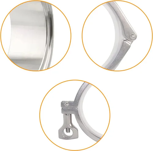 Miniatura 3 de Juego de accesorios sanitarios sanitarios de alta resistencia con tres abrazaderas, incluye accesorio sanitario de 2 pulgadas + abrazadera triple +