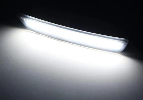 Miniatura 2 de iJDMTOY Juego Completo de Luz LED de Marcador Lateral con Lente Ahumada 27-SMD Blanca, Compatible con Parachoques Delantero Ford Mustang 2010-2014