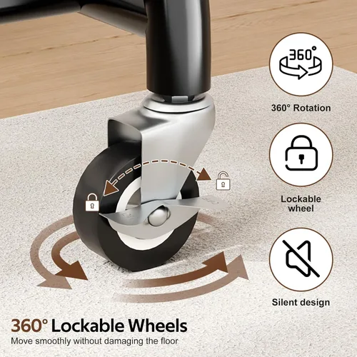 Miniatura 7 de MISSLO Perchero de ropa resistente con ruedas para colgar ropa, abrigos, ropa, vestidos, negro, 30 pulgadas de ancho