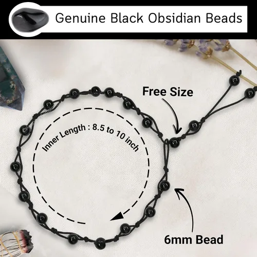 Miniatura 111 de Amazing Gemstone Crystal Anklet Ankle Bracelets for Women - Waterproof Beaded Healing Crystal Anklets, Plus Size Chakra Gemstone Bead Anklet
