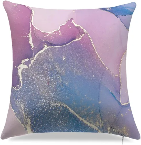 Miniatura 5 de Juego de 4 fundas de almohada decorativas de mármol de 18 x 18 pulgadas, funda de cojín con textura de mármol, funda de cojín para sofá, funda