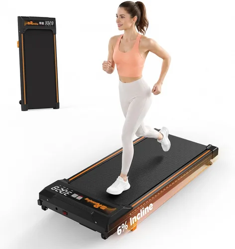 Caminadora para el hogar y la oficina - Cinta de correr para debajo del escritorio con 6% de inclinación manual, control remoto, pantalla LED, motor