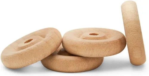Miniatura 11 de Mini ruedas de madera clásicas, ideales para manualidades, 5/8 pulgadas de diámetro, 1/4 pulgadas de grosor, agujero de 1/8 pulgadas, paquete de 50
