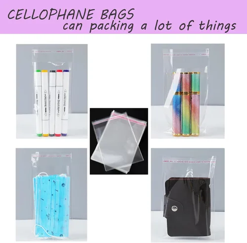 Miniatura 5 de JOSDIOX 200 bolsas de celofán autoadhesivas transparentes de 4 x 6 pulgadas, bolsas de celofán autoadhesivas para galletas, dulces, panadería
