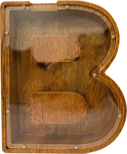Miniatura 37 de Alcancía grande de madera personalizada para niños, alcancía con nombre personalizado, alcancía (nombre grabado láser) letras del alfabeto