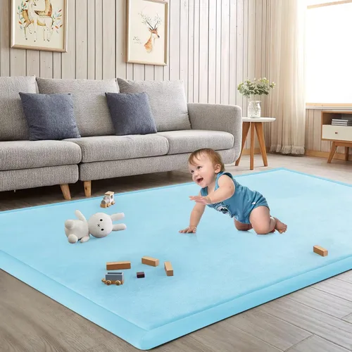 Miniatura 7 de Alfombra de juego para acostar al bebé, alfombrilla para guardería, tapete tipo tatami de espuma viscoelástica de 1.3 pulgadas de grosor, para bebés