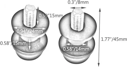 Miniatura 2 de Bobinas deslizantes para brazo basculante M8*1.25 para motocicletas, tornillos de soporte de brazo basculante de aleación de aluminio CNC de 8 mm