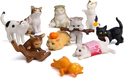 Miniatura 5 de 15 figuras de juguete de personajes de animales de gato, colección de gatos maduros, mini decoración de jardín, decoración de tartas, decoración