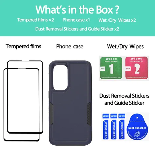 Miniatura 256 de Jeylly Compatible con Samsung Galaxy A22 5G Funda, Funda Samsung A22 5G con 2pcs protectores de pantalla de vidrio templado