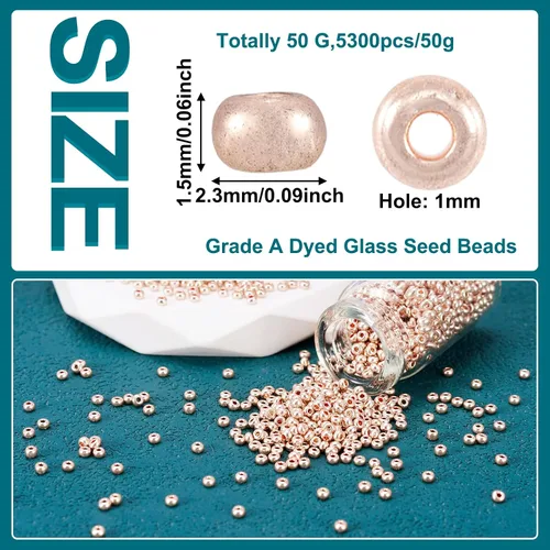 Miniatura 4 de Craftdady 12/0 Cuentas de semillas de vidrio 0.079x0.059 in transparente lustered redondo suelto pony granos Goldenrod Acerca de 3000 piezas
