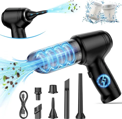 Miniatura 9 de Aspiradora de mano inalámbrica para automóvil, 15000Pa, húmedo/seco, 120 W, alta potencia, con kit completo de accesorios para automóviles, pelo
