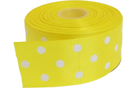 Miniatura 62 de Cinta de grogrén de lunares de 25 yardas cada rollo 100% poliéster (1 pulgada, beige)