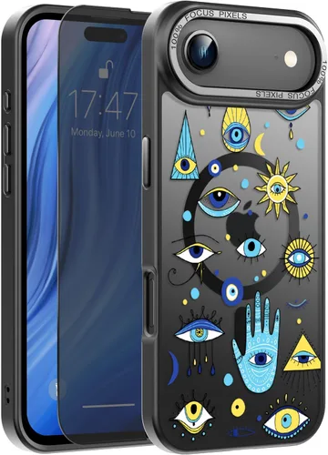 Miniatura 59 de Goodon Funda para iPhone 17 Pro con protector de pantalla de privacidad, compatible con Magsafe, a prueba de golpes, translúcida mate, bonita funda