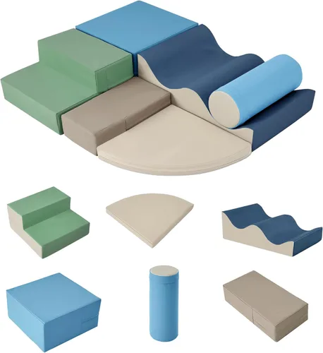 Miniatura 9 de Merax Juguetes de escalada para niños pequeños, juego de escalada y gateo suave para interiores, bloques de espuma suave para escalar, gatear, 6