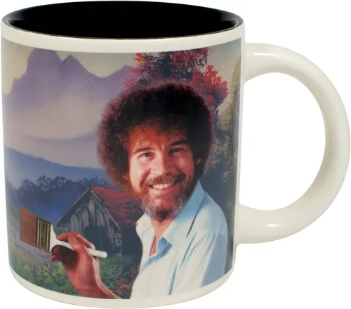 Taza cambiante ante el calor, de Bob Ross - Agregue líquidos calientes y emerge una escena - viene en caja de regalo divertida
