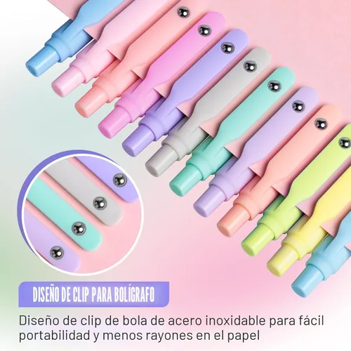 Miniatura 2 de Fenmay Bolígrafos de gel, juego de 12 bolígrafos de punta fina de 0,5 mm, estéticos, de secado rápido, sin manchas, escritura suave, agarre cómodo