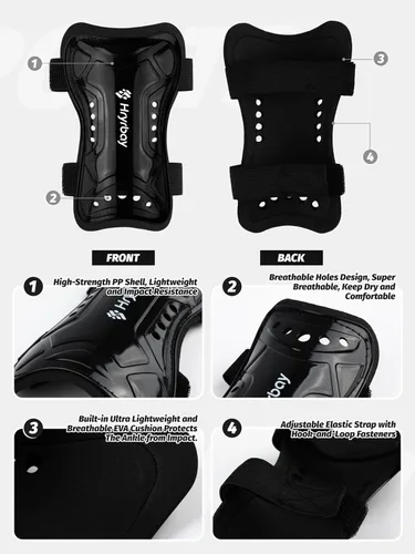 Miniatura 3 de Hryrbay Kids Soccer Shin Guards and Socks Toddler Soccer Shin Pads Protective Defender Gear for Boys Girls Ages 3-15 Great for Training, Matches