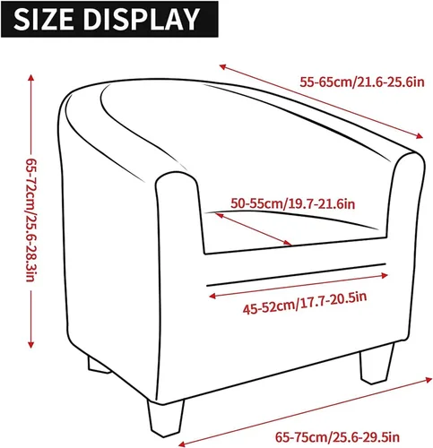 Miniatura 7 de Funda de terciopelo para silla de club, fundas para sillón de sala de estar, funda elástica para sofá de bañera, fundas redondas para sillón de sala