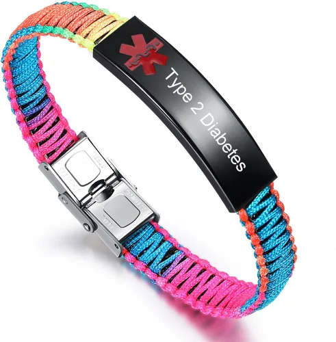 Miniatura 17 de JF.JEWELRY Pulsera de alerta médica para mujeres T1D T2D Pulsera de identificación de alerta médica para diabetes y epilepsia para niñas y niños
