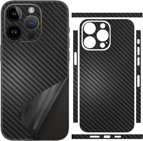 Miniatura 9 de Para iPhone 16 Plus Skin Wrap Carbon Phone Sticker Fiber Vinyl Ultra Thin Ultralight Decal Glass Protector Película protectora para bordes laterales