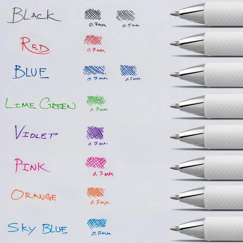Miniatura 8 de Pentel EnerGel Pearl RTX Bolígrafo de gel líquido retráctil, (0.028 in), línea media, punta de aguja, tinta negra, paquete de 12 (BLN77PW-A)