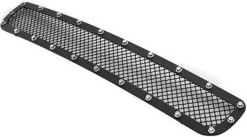 Miniatura 8 de APS Compatible con Chevy Silverado 2500HD 3500HD 2011-2014 Parachoques inferior de acero inoxidable de malla negra Rejilla frontal Inserto C76832H