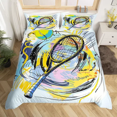 Miniatura 58 de Juego de funda de edredón para niños con diseño de gato lindo, tamaño individual, juego de ropa de cama con hojas de flores, luna, noche y cielo