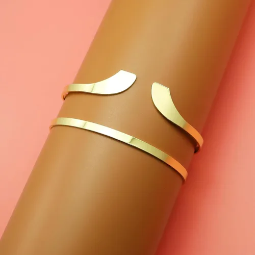 Miniatura 3 de RechicGu Juego de 2 pulseras griegas para el brazo superior del brazo, de metal ajustable, gitano, bohemio, conjunto de joyas, para bailarina