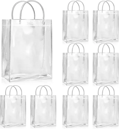 Miniatura 7 de SHIPKEY Bolsas de regalo transparentes de 9.4 x 5.9 x 3.1 pulgadas, pequeña bolsa de regalos para cumpleaños, boda, fiesta, bolsa de regalos