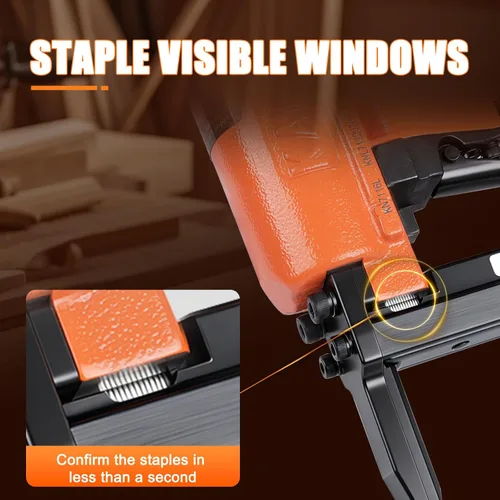 Miniatura 3 de KN7116L - Engrapadora neumática de tapicería de calibre 22, grapadora de alambre fino corona de 3/8 pulgadas, pistola de grapas de tapizado de nariz
