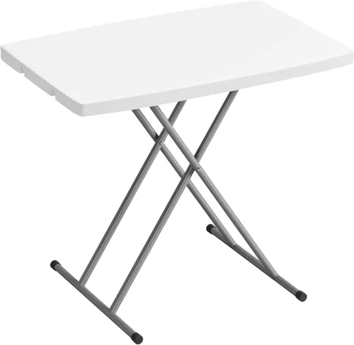 Miniatura 19 de BestOffice Mesa de picnic plegable de 4 pies, mesa de plástico para campamento, cerradura de mesa plegable para eventos de fiesta, color marrón