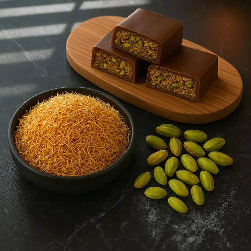 Miniatura 3 de BAYKUL Kataifi Pastelería para chocolate Dubai, masa crujiente de fillo triturada Kadayif horneada, lista para usar (1.1 lb (500 gr), horneada)