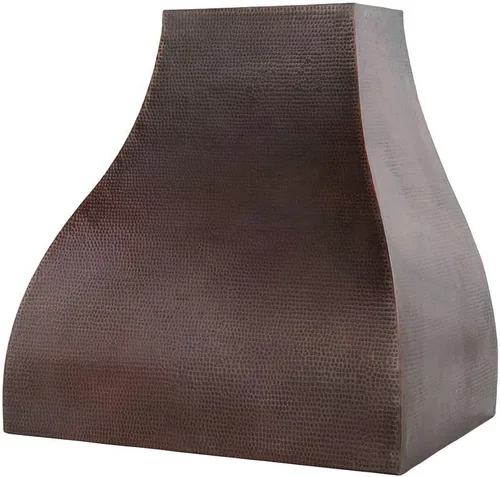 Campana Campana montada en la pared de cobre martillado de 36 pulgadas 1250 CFM con filtros deflectores delgados