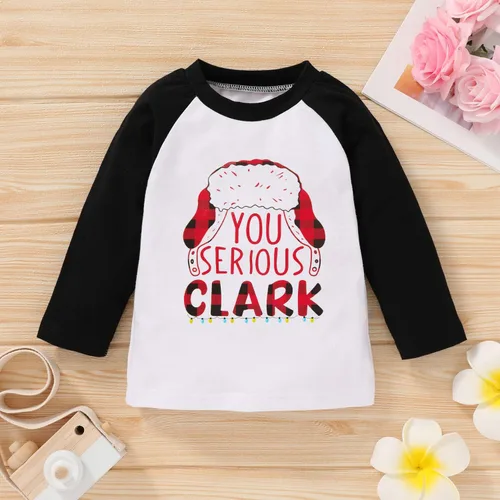 Miniatura 2 de JEELLIGULAR Camiseta de Navidad para niños y niñas, camiseta de manga larga con estampado de letras para bebés, ropa de festival de 6 meses a 5 años