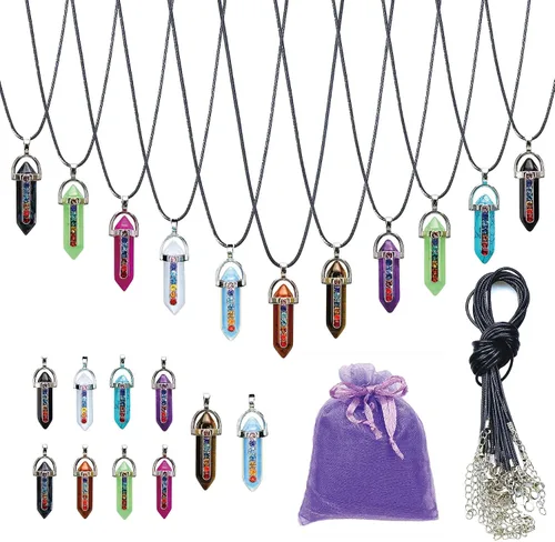 Zenkeeper Colgante hexagonal de cristal natural – Piedra de cuarzo puntiaguda/piedra curativa en forma de corazón para hacer joyas y collares de