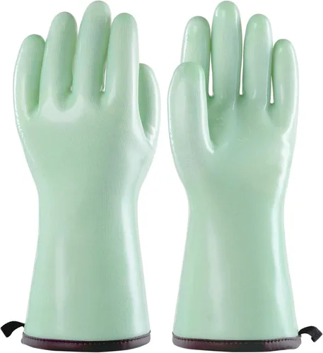 Guantes de horno resistentes al calor PACIFIC PPE, guantes de seguridad de grado alimenticio con revestimiento de silicona impermeable y engrosada