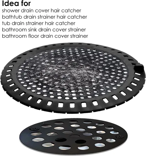 Miniatura 6 de Seatery 2 coladores de drenaje de pelo de ducha, colador, cubierta, filtro, trampa, tapón de drenaje de suelo, acero inoxidable con protector