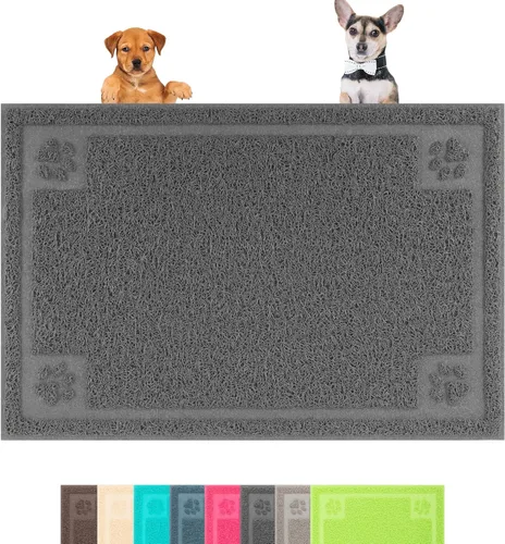 Miniatura 10 de Darkyazi - Tapete de alimentación para mascotas grande para perros y gatos, 24” x 16”, flexible y fácil de limpiar, ideal para tapete de Azul
