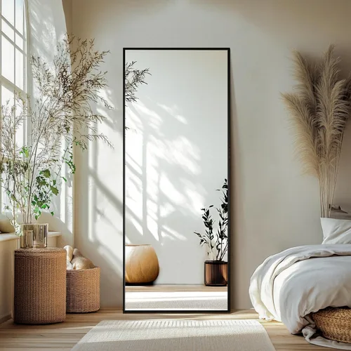 Miniatura 10 de Delma - Espejo de pared de longitud completa, espejo de pie de cuerpo completo, espejo grande de piso para pared, puerta, dormitorio, baño, sala